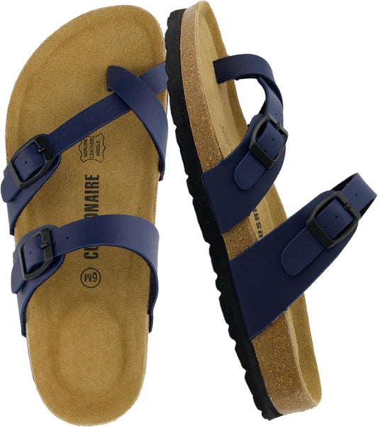 CUSHIONAIRE Women's Luna Cork Footbed Sandal With +Comfort