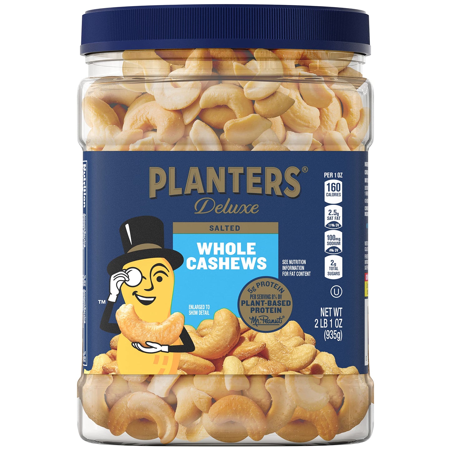 PLANTERS Fancy Whole Cashews with Sea Salt, 26 Ounces ( Pack of 1) Resealable Jar - Made with Simple Ingredients - Good Source of Vitamins and Minerals - Kosher (Packaging May Vary)