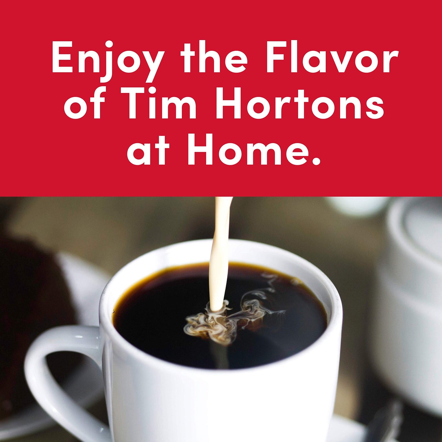 Tim Hortons Original Blend, Medium Roast Ground Coffee, Canada’s Favorite Coffee, Made with 100% Arabica Beans, 48 Ounce Canister