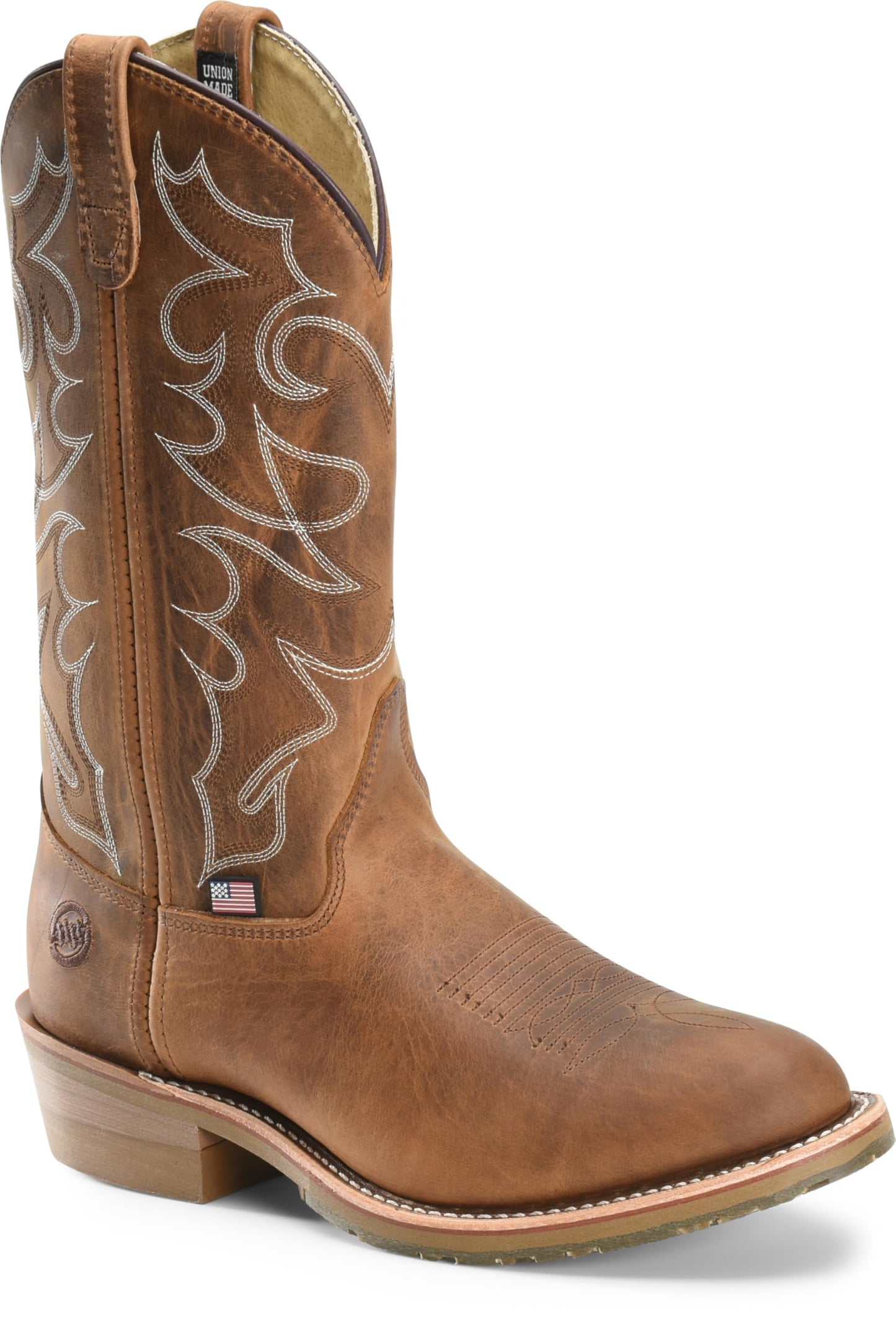 DOUBLE-H Dylan 12" Work Boots for Men - Old Town Folklore Leather, PermaFresh Cushioned Insole, Oil- and Slip-Resistant I.C.E. Outsole, Made in USA