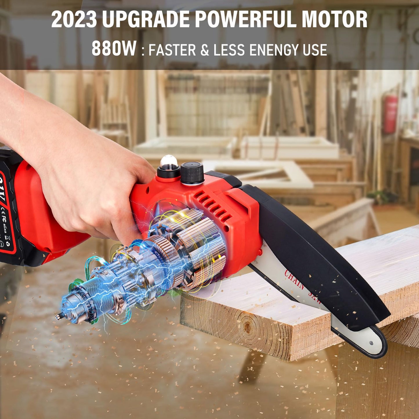 Tietoc Mini Chainsaw 6 Inch with 2 Batteries, Electric Saw Gifts for Men Dad Husband Gardener, Cool Gadgets for Men 2025, Mens Gifts for Fathers Birthday, Perfect Gifts Idea for Mothers Mom Women