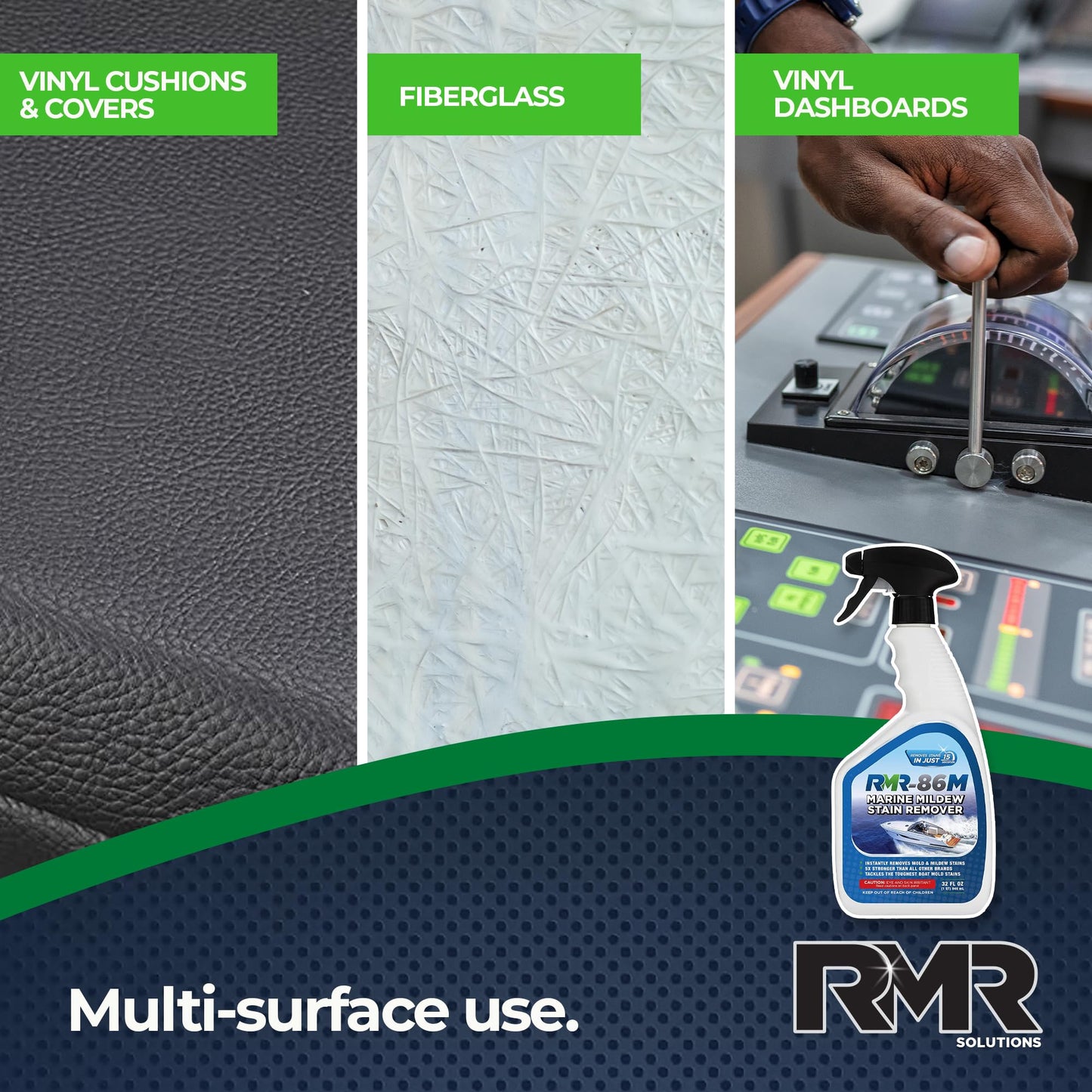 RMR-86M Marine Mildew-Stain Remover, Instantly Removes Mold Stains and Mildew Stains, Sodium Hypochlorite Formula, Less Abrasive, Easy to Use