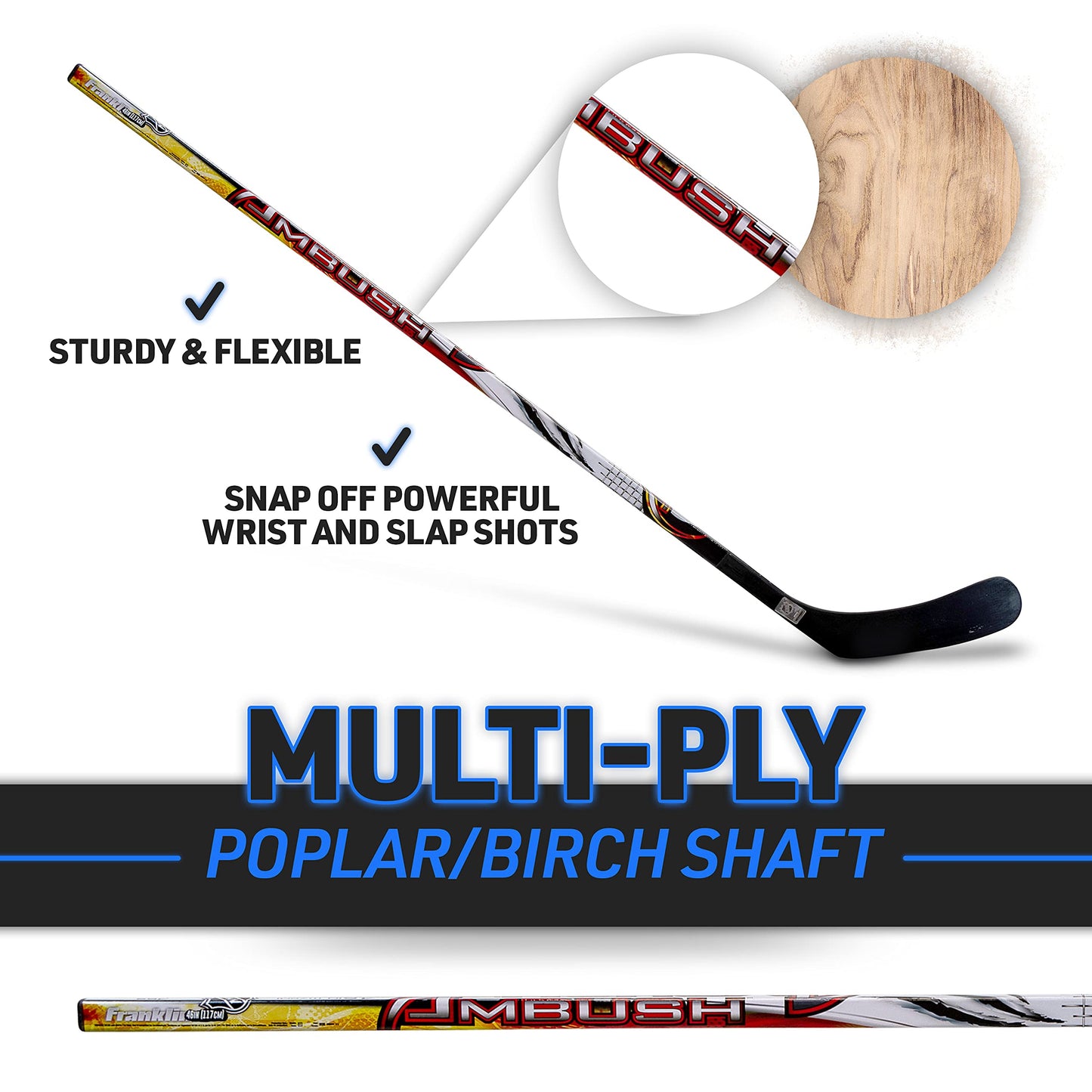 Franklin Sports Hockey Stick - Right Handed - 52 Inch - NHL - Ambush