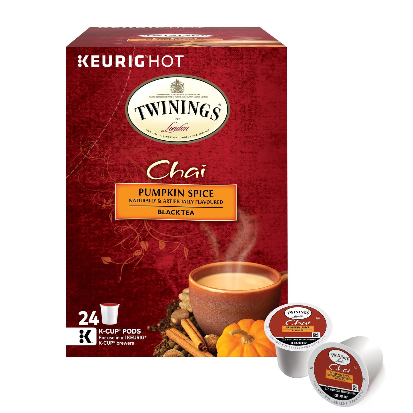 Twinings English Breakfast Black Tea K-Cup Pods for Keurig, 24 Count (Pack of 1), Smooth, Flavourful, Robust, Caffeinated, Enjoy Hot or Iced