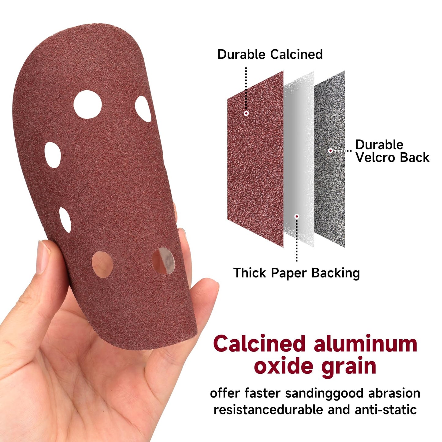 100 PCS 5 Inch Sanding Discs 120 Grit, Round Hook and Loop Sandpaper for Random Orbital Sander