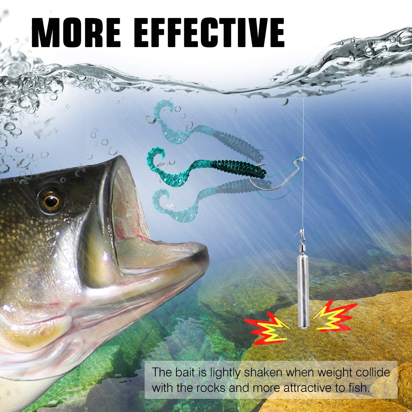 AMYSPORTS Drop Shot Weights Fishing Lead Drop Saltwater Fishing Weight Freshwater Drift Sinker Fishing Weight Bass Rig Cylinder Removable Catfishing