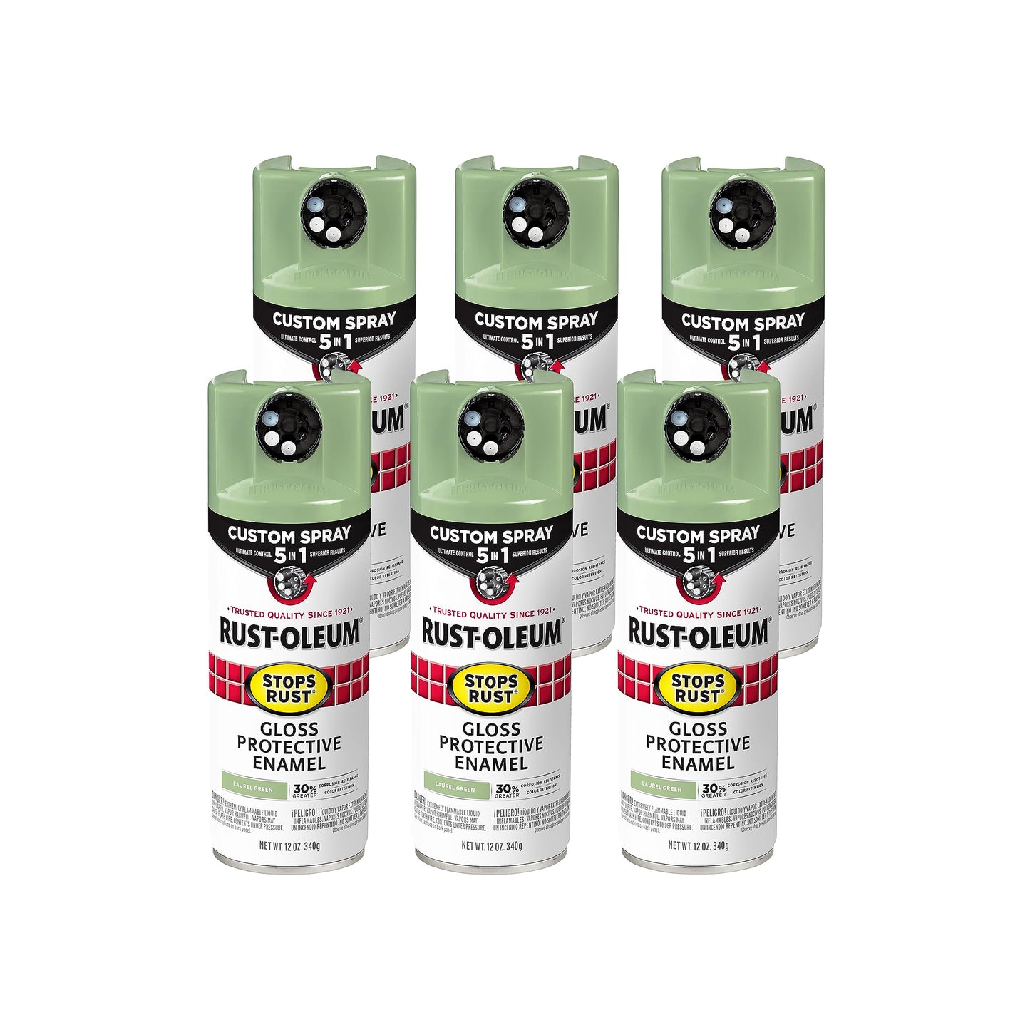 Rust-Oleum 376892 Stops Rust Custom Spray 5-in-1 Spray Paint, 12 oz, Gloss Leather Brown