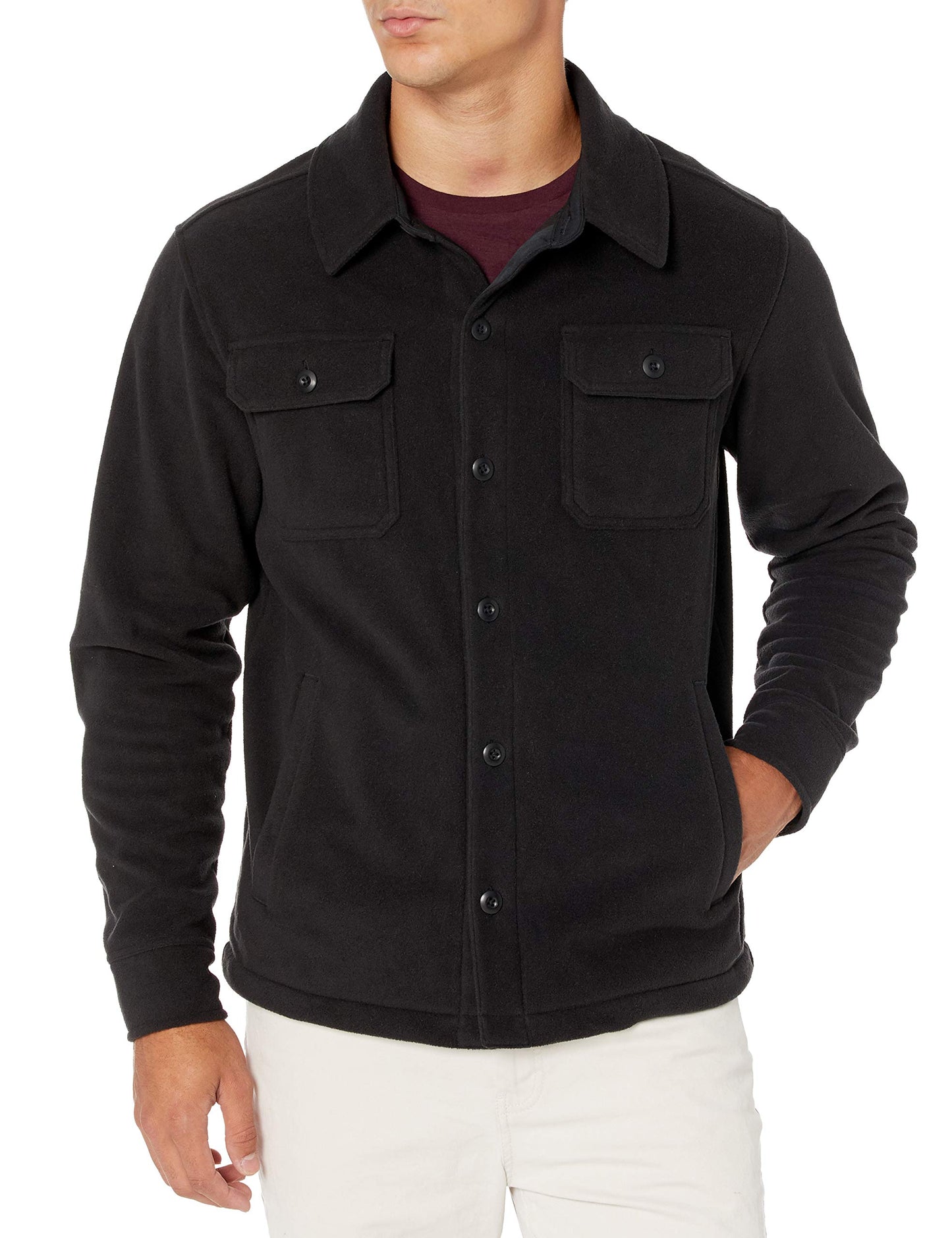 Amazon Essentials Men's Long-Sleeve Polar Fleece Shirt Jacket