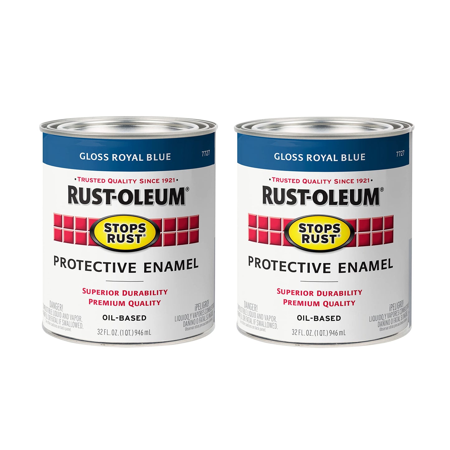 Rust-Oleum 7779502 Stops Rust Brush On Paint, Quart, Gloss Black, 32 Fl Oz (Pack of 1)