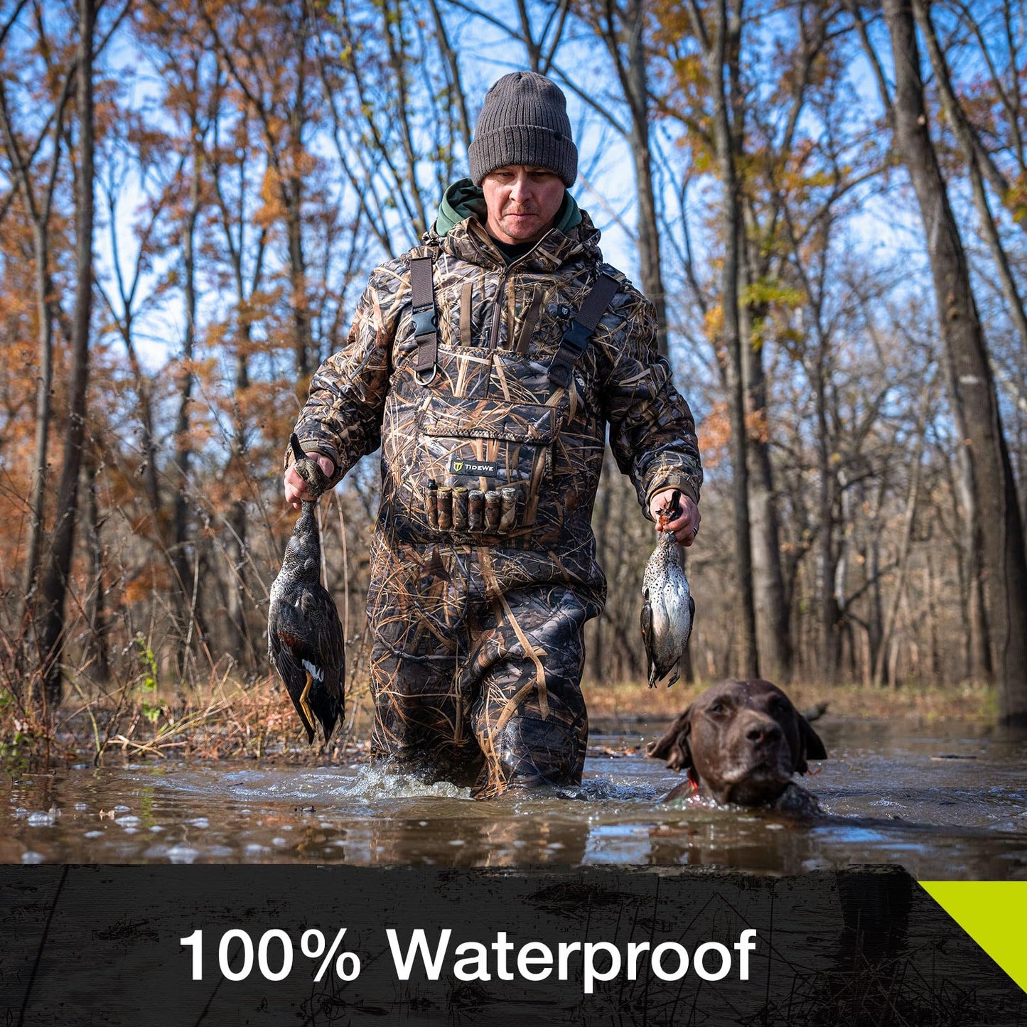 TIDEWE Chest Waders with Boot Hanger, Hunting Waders for Men Next Camo Evo with 600G Insulation, Waterproof Cleated Neoprene Bootfoot Wader, Insulated Hunting & Fishing Waders (Size 13)