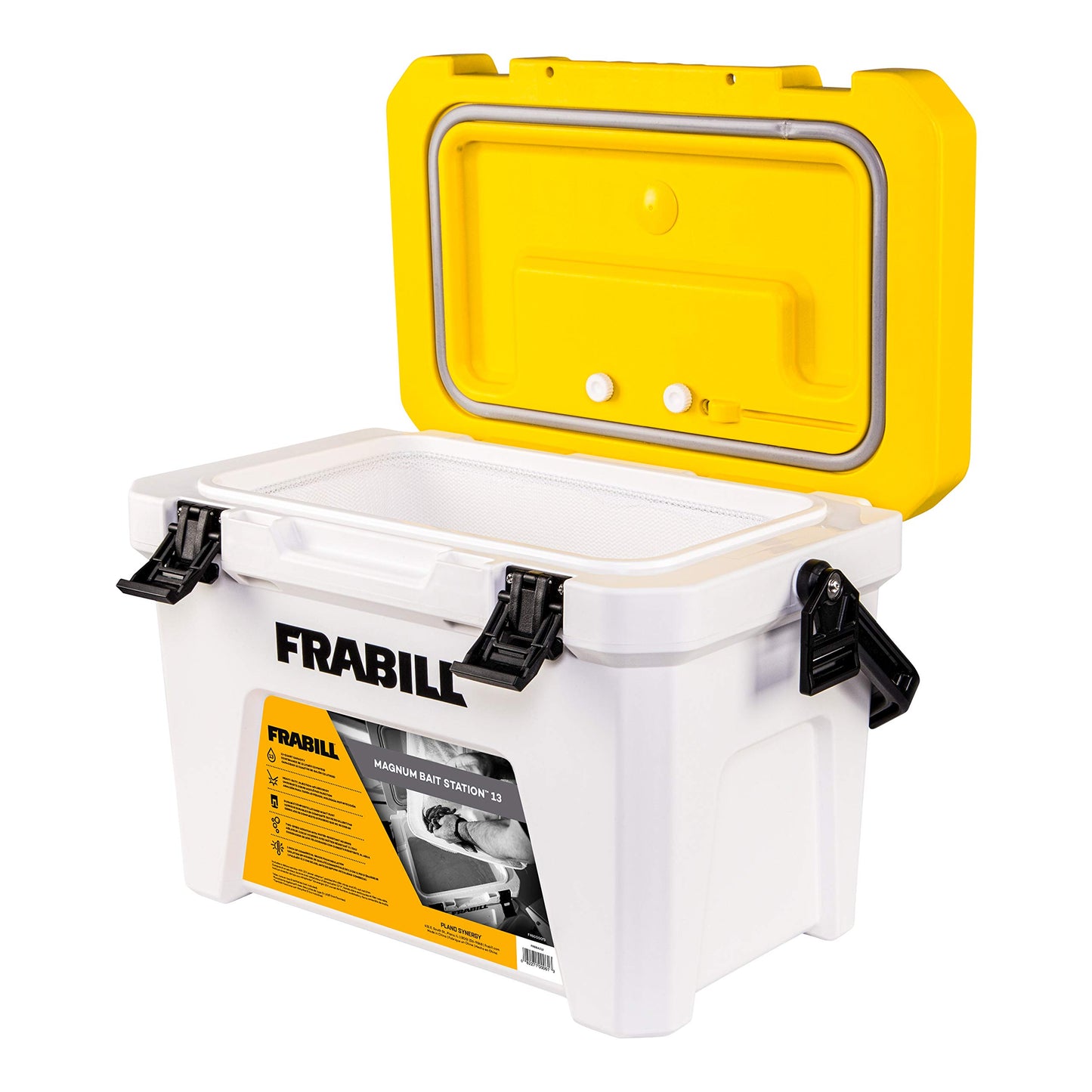 Frabill Magnum Bait Station 13 Quart Live Bait Well, White and Yellow