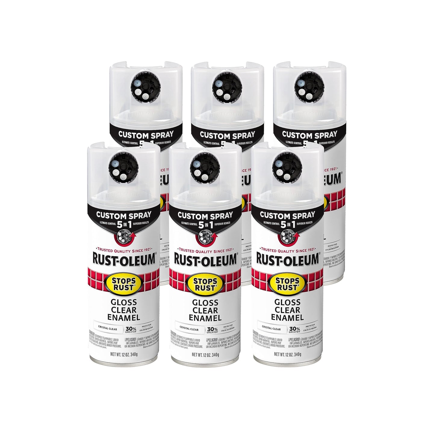Rust-Oleum 376892 Stops Rust Custom Spray 5-in-1 Spray Paint, 12 oz, Gloss Leather Brown