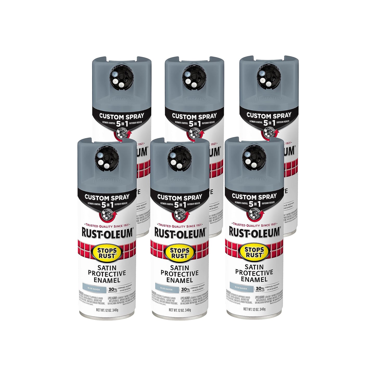 Rust-Oleum 376892 Stops Rust Custom Spray 5-in-1 Spray Paint, 12 oz, Gloss Leather Brown