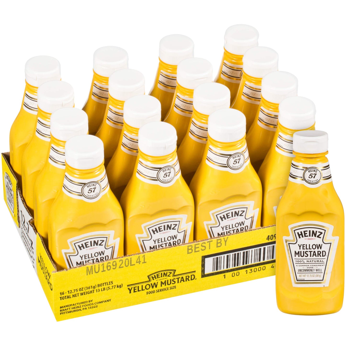 Heinz Yellow Mustard, 20 oz Bottle