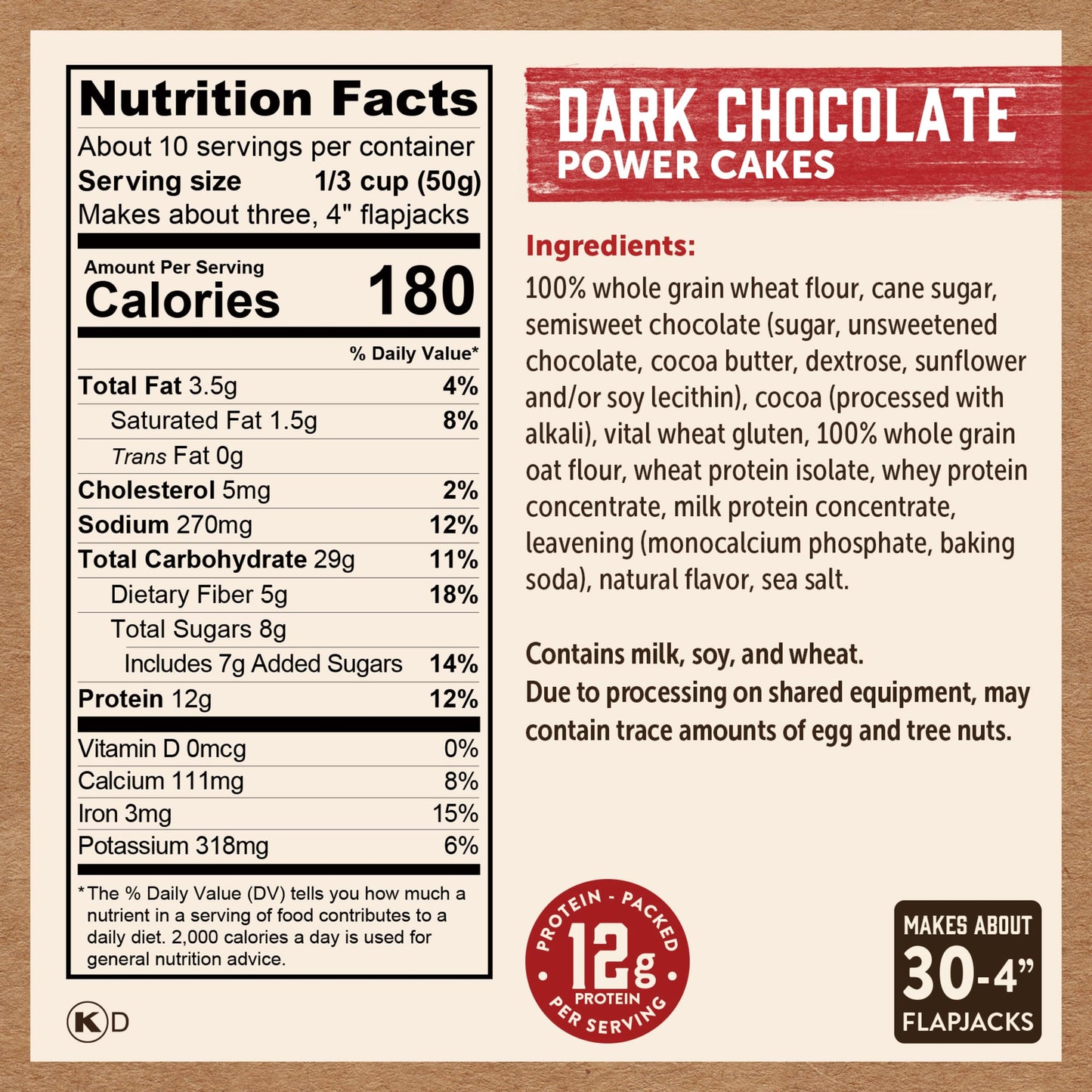 Kodiak Cakes Protein Pancake Power Cakes, Flapjack and Waffle Baking Mix, Buttermilk, 20 Oz, (Pack of 6)