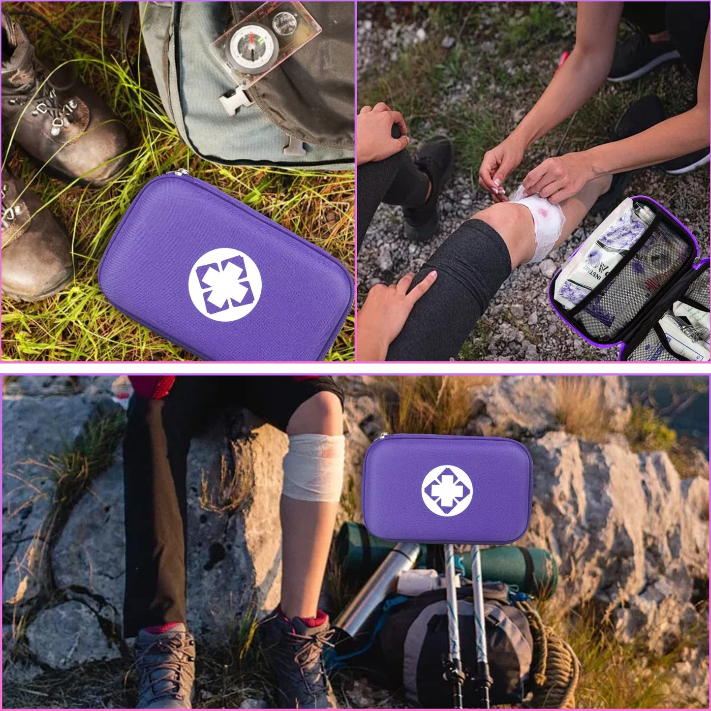 276PCS First Aid Kit Home Car Camping Hiking Emergency Supplies Small Compact Lovely Bag for School Outdoor, Basic Outdoor Essentials Survival Kit for Travel AMORNING