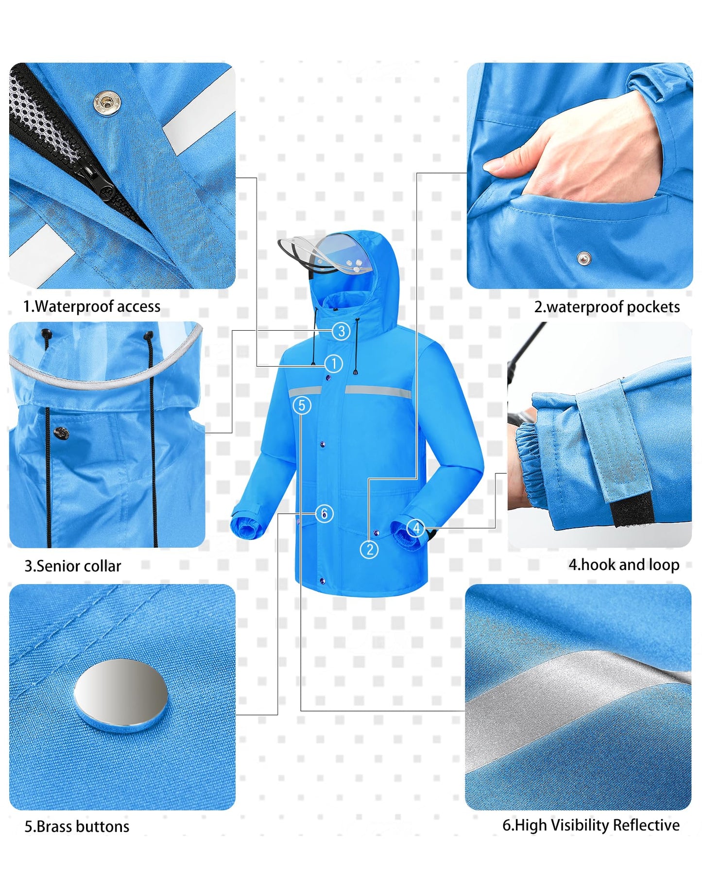 iCreek Rain Suit Waterproof Jacket and Trouser Suit Raincoat for Men and Women Outdoor All-Sport Breathable Anti-storm