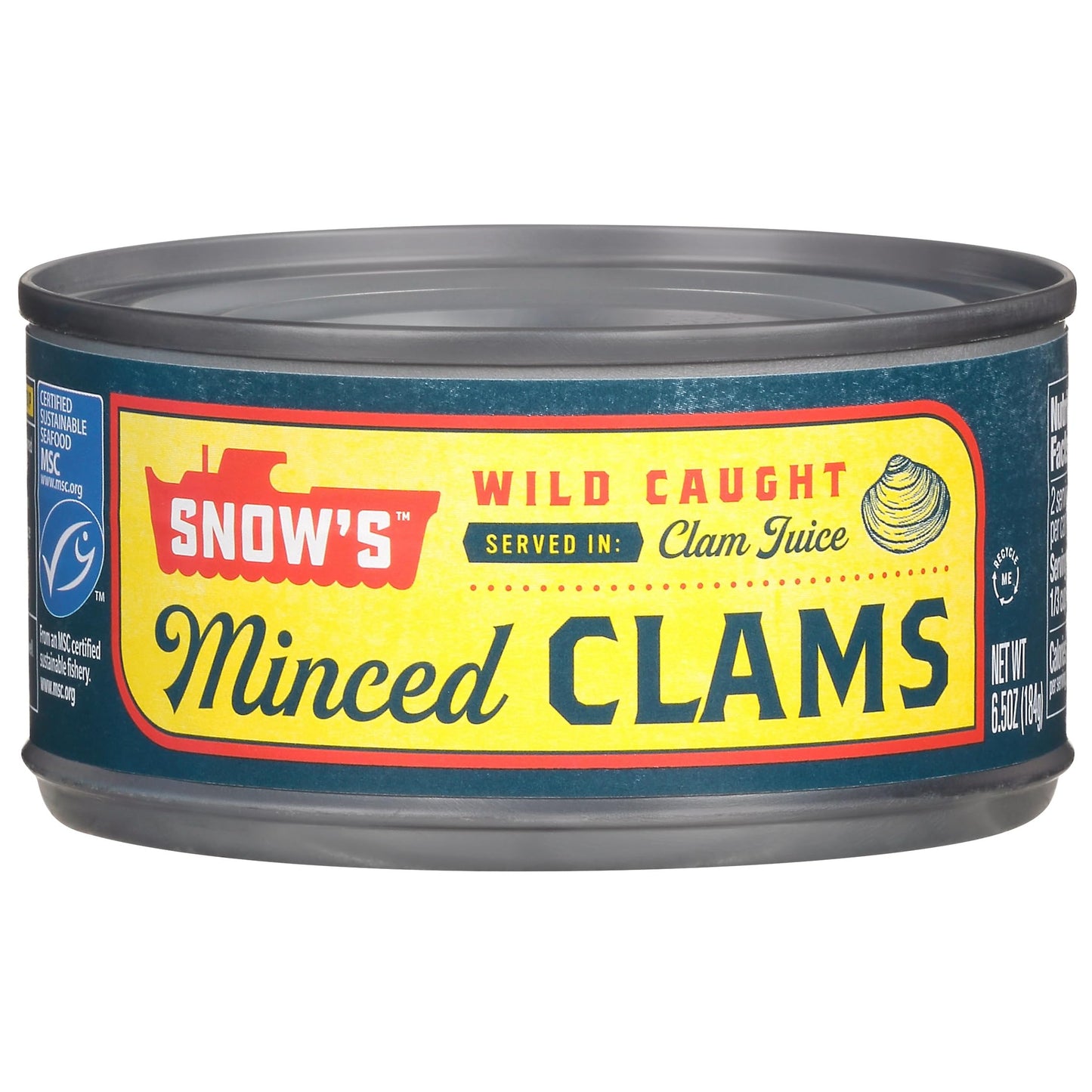 Snow's Ocean Chopped Clams Canned, 51 oz Can - 7g Protein per Serving - Gluten Free, No MSG, 99% Fat Free - Great for Pasta & Seafood Recipes