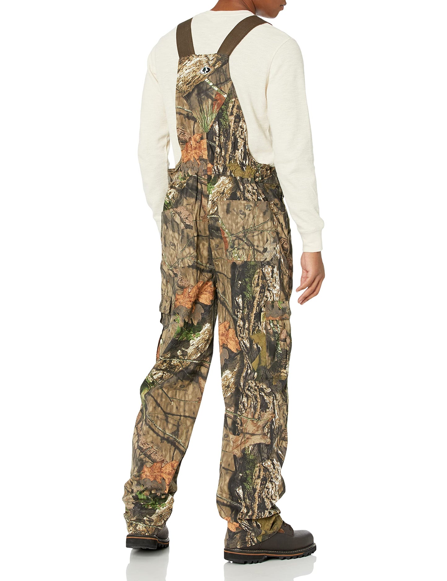 Mossy Oak Cotton Mill 2.0 Camo Hunting Bibs, Uninsulated Camo Overalls for Men
