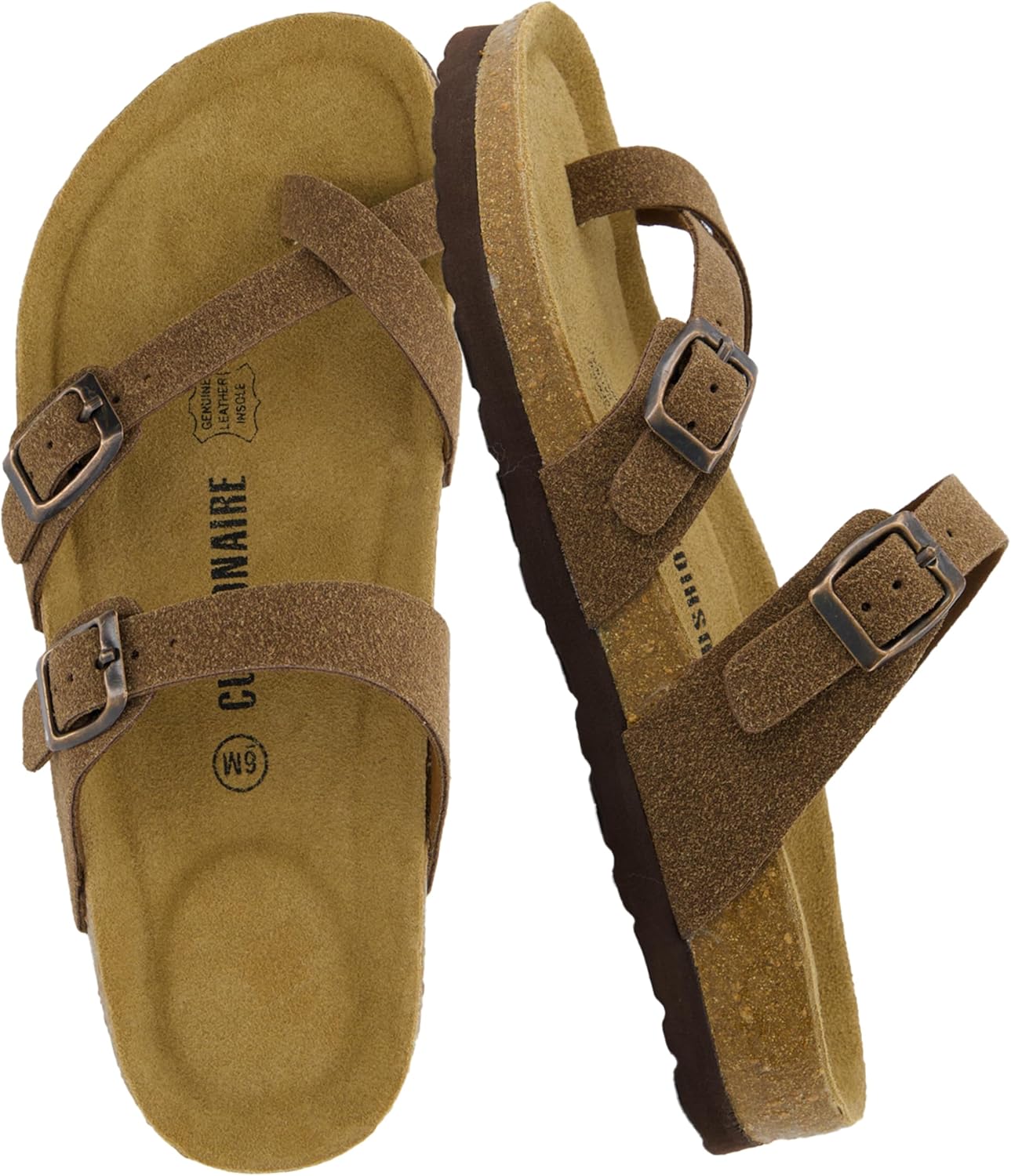 CUSHIONAIRE Women's Luna Cork Footbed Sandal With +Comfort