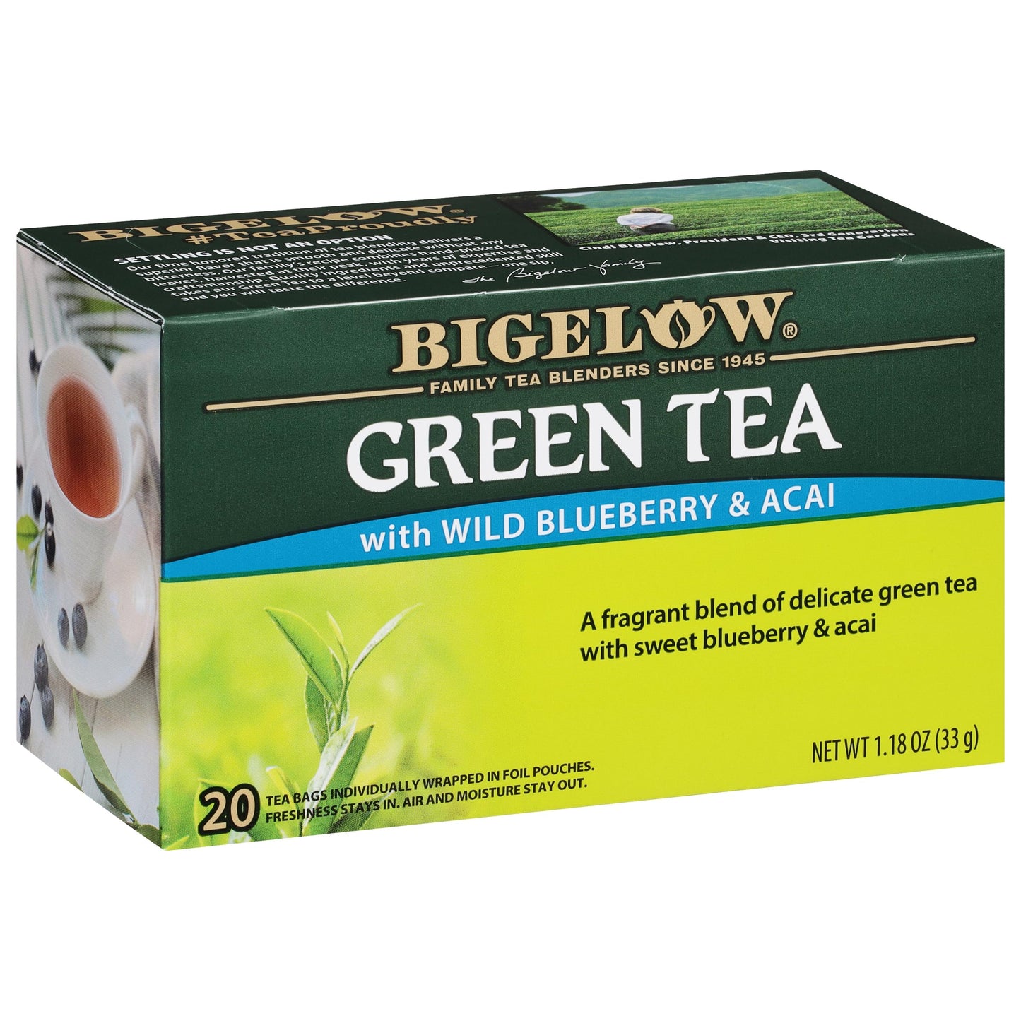 Bigelow Tea Green Tea Variety Pack, Classic Green Tea, Lemon, Pomegranate, Mint, Peach and Constant Comment Flavors, 20 Count Box (Pack of 6), 120 Total Tea Bags