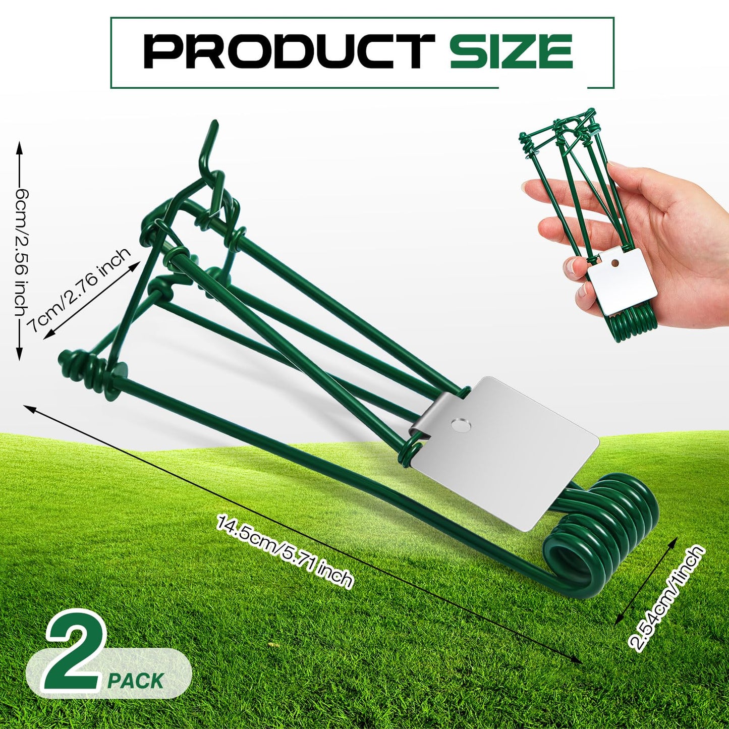 Qualirey 2 Pcs Outdoor Gopher Trap Easy Set Mole Trap Weather Resistant Gopher Killer Vole Killer for Lawn Garden Farm (Black)