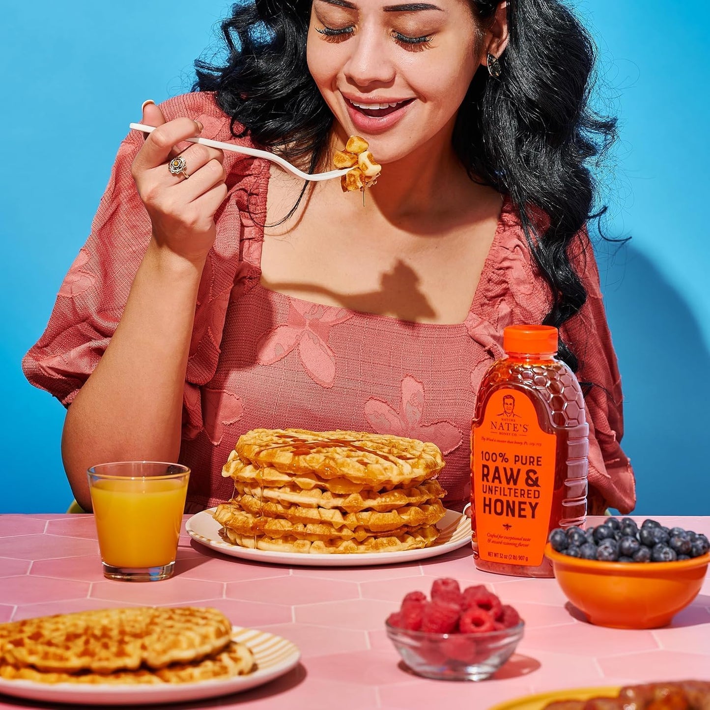 Nate's 100% Pure, Raw & Unfiltered Honey - Award-Winning Taste, 16 oz. Squeeze Bottle