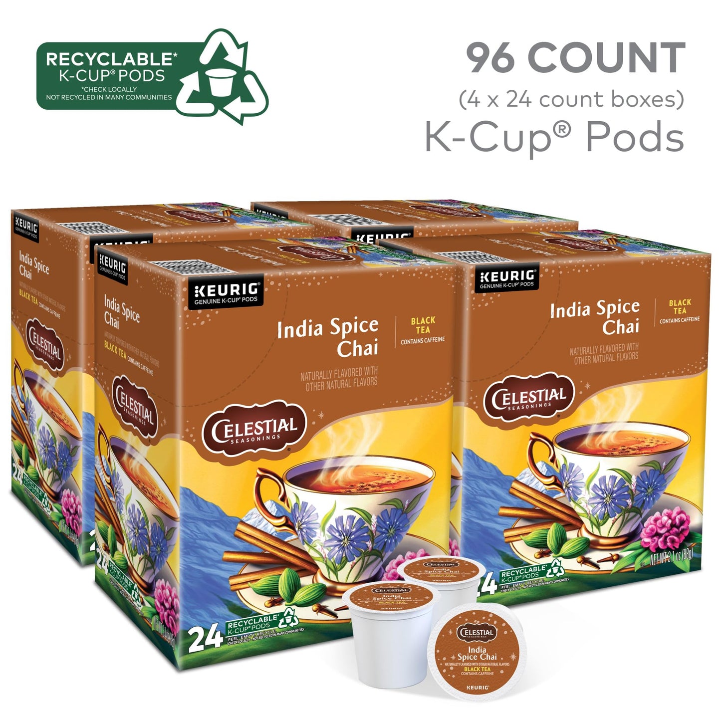 Celestial Seasonings English Breakfast Black Tea, Single-Serve Keurig K-Cup Pods, 96 Count