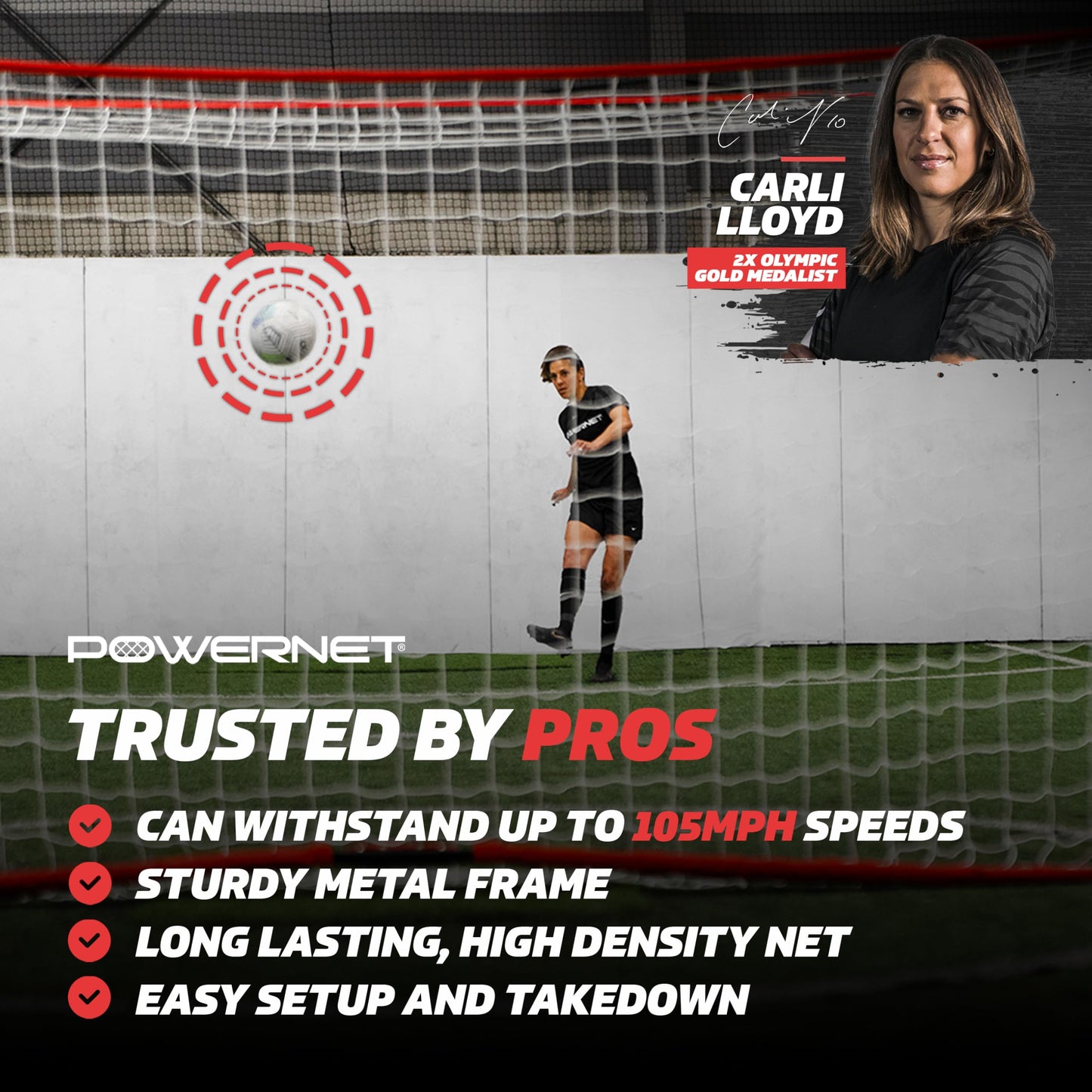 PowerNet Soccer Goal for Backyard & Outdoor Games, Portable Soccer Net, Sports & Outdoors Training Equipment for Practice, 1 Goal & Zipper Storage Bag (12 x 6 FT)