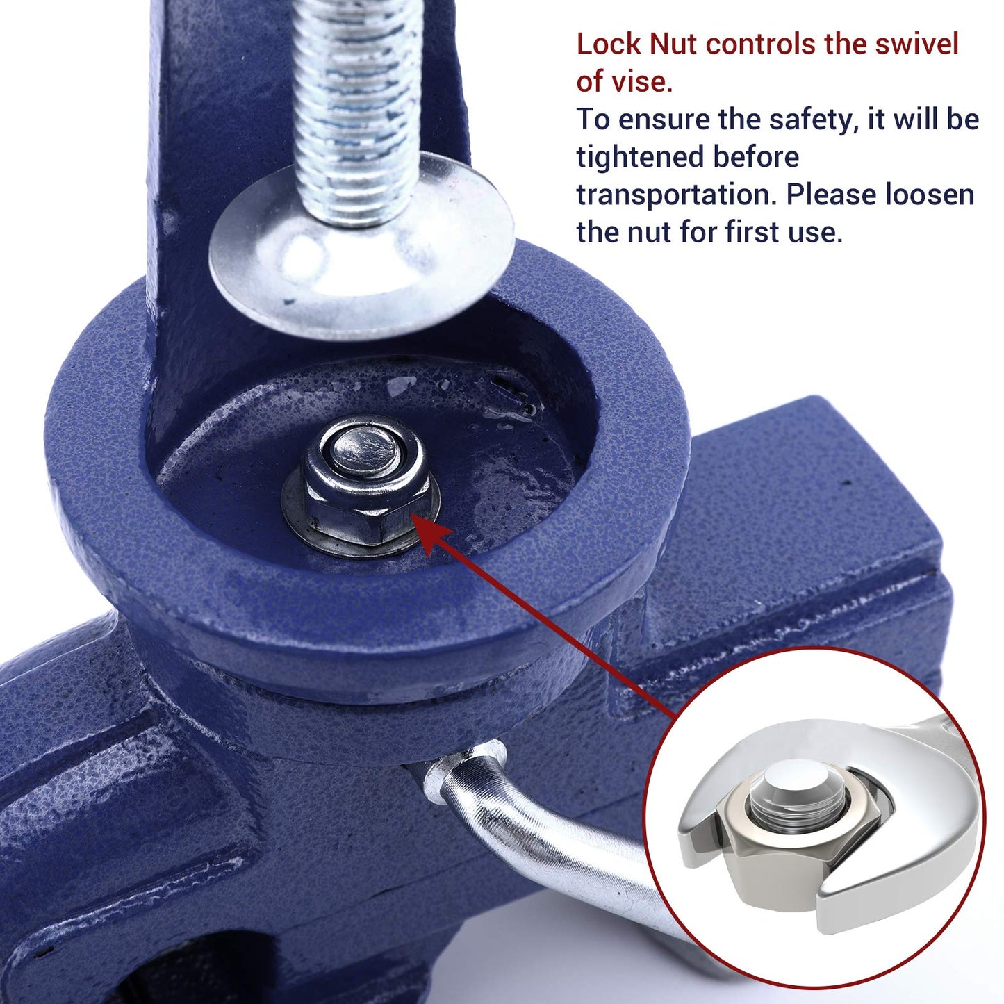 Nuovoware Table Vise 3 Inch, 360° Swivel Base Universal Home Vise Portable Bench Clamp, Clamp-on Vise Bench Clamps Fixed Tool for Woodworking, Metalworking, Cutting Conduit, Drilling, Sawing, Blue