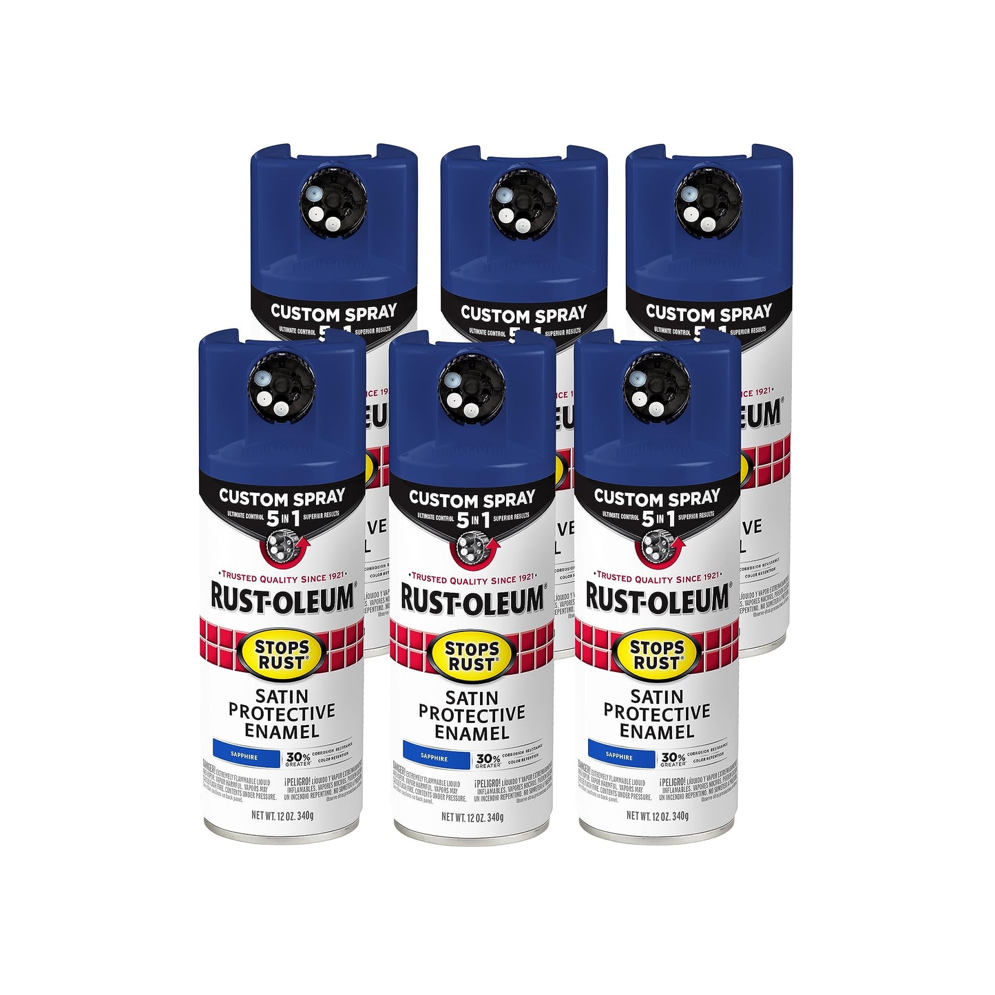 Rust-Oleum 376892 Stops Rust Custom Spray 5-in-1 Spray Paint, 12 oz, Gloss Leather Brown