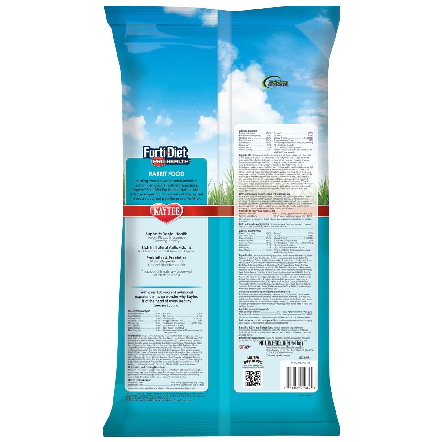 Kaytee Forti-Diet Pro Health Adult Rabbit Food, 5-Lb Bag