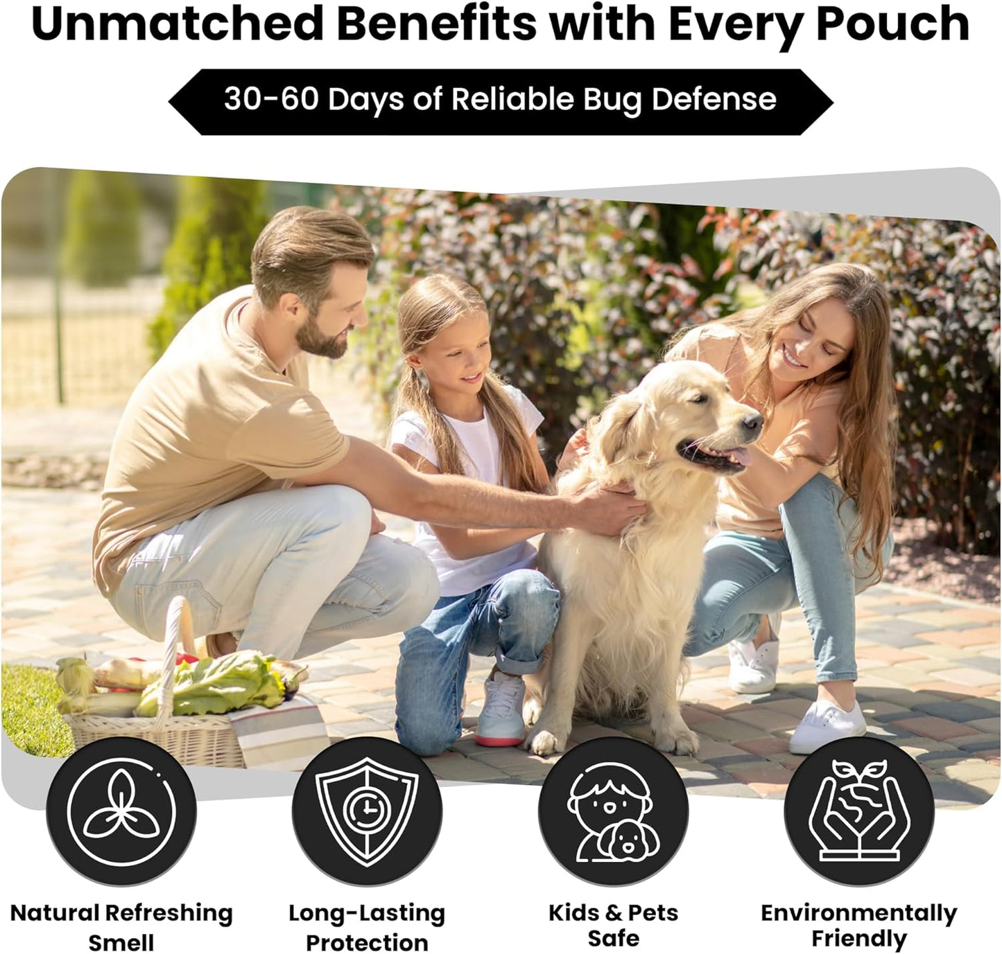 PureGuard Stink Bug Defense Pouches Extra Large – Family and Pet Safe, Fresh Scent, Indoor & Outdoor Use, 50g (5-Pack)