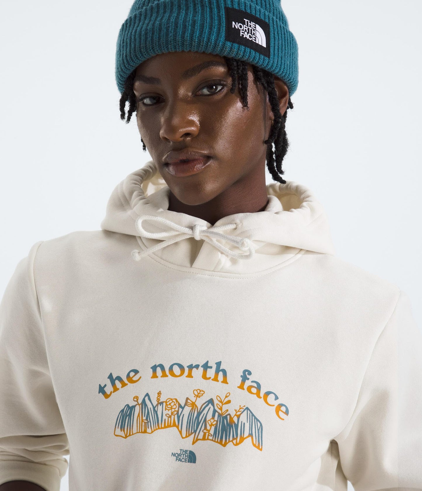 THE NORTH FACE Women's Evolution Retro Growth Hoodie | 2 Piece Hood With Drawcord, Kangaroo Hand Pocket, Graphic Design