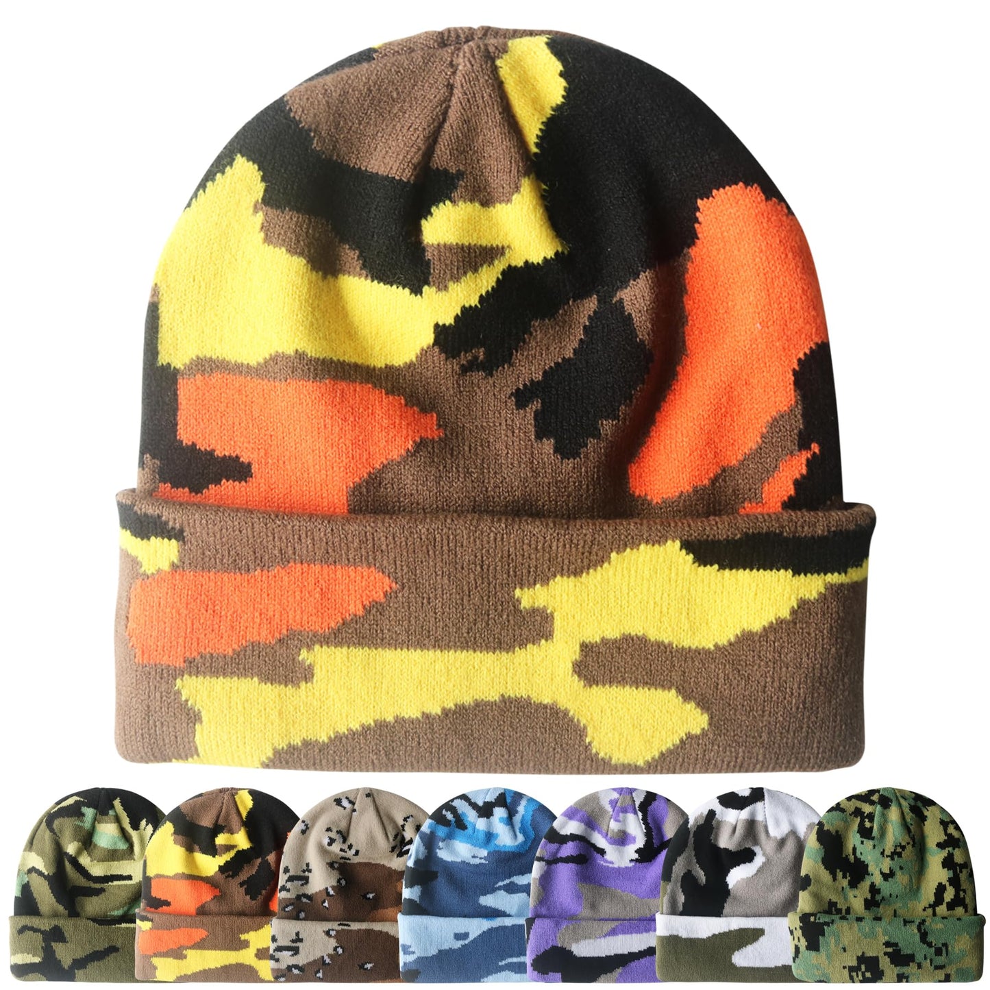 PFFY Beanie for Men Women Unisex Knit Cuffed Plain Winter Beanies Hats Skull Cap
