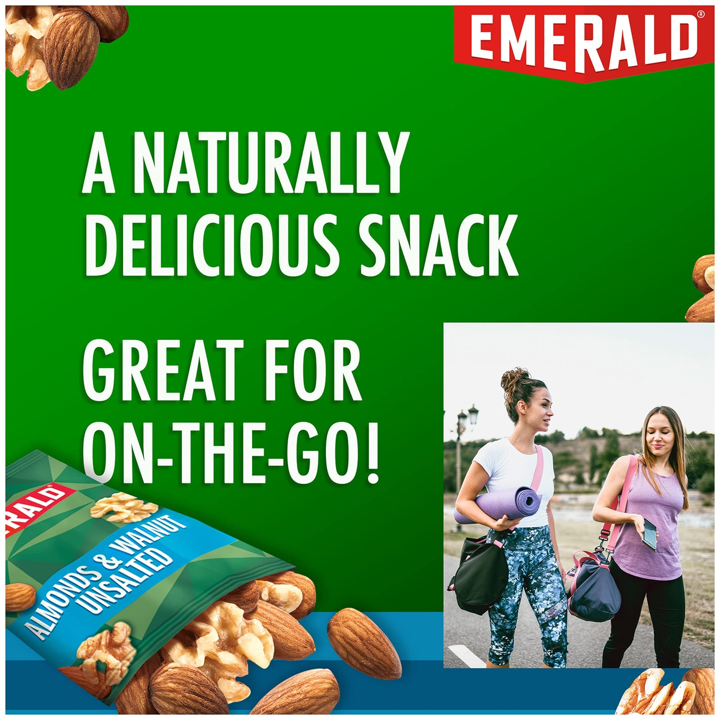 Emerald Nuts Mixed Nuts Variety Pack 18ct (1-Pack) , 100-Calorie Individual Packs , Features Dry Roasted Almonds, Natural Almonds & Walnuts, and Roasted & Salted Cashews