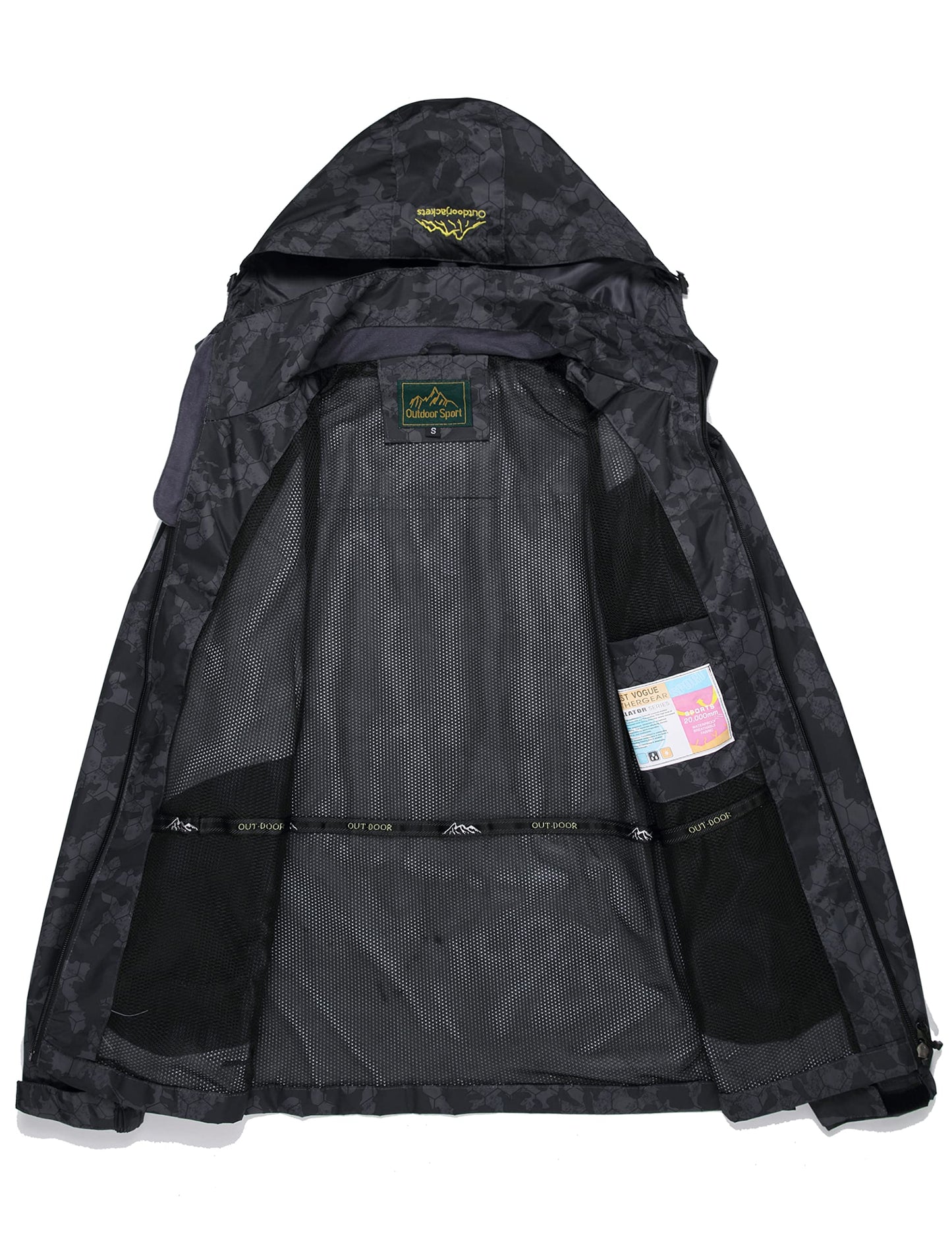 GIISAM Mens Windproof Jacket Waterproof Lightweight Mountain Sport Jacket for Men Hooded Windbreaker Raincoat