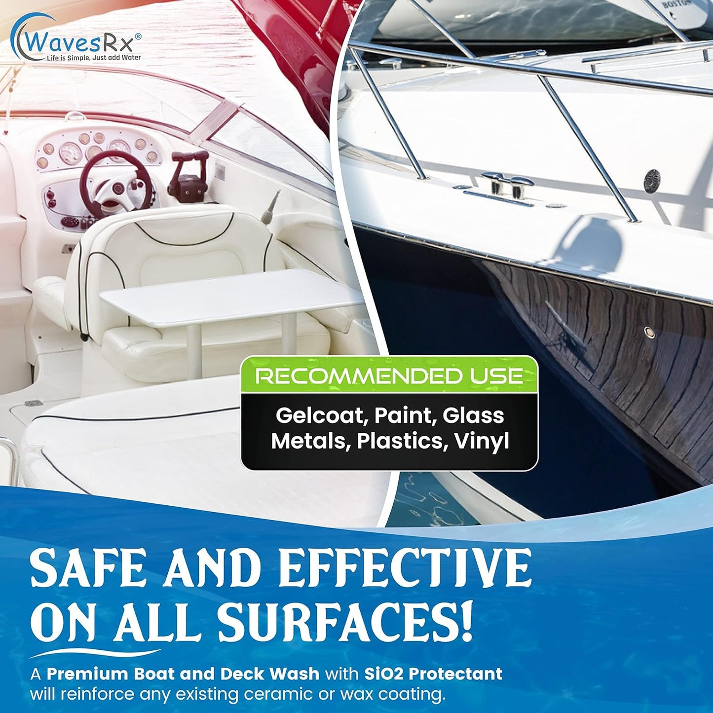 Salt Neutralizing Boat Soap & Jet Ski Wash with SiO2 Surface Protection (EpicWash+) | Marine Grade Cleaner Removes Salt & Contaminants | Protective Ceramic Coating Prevents Buildup & UV Damage