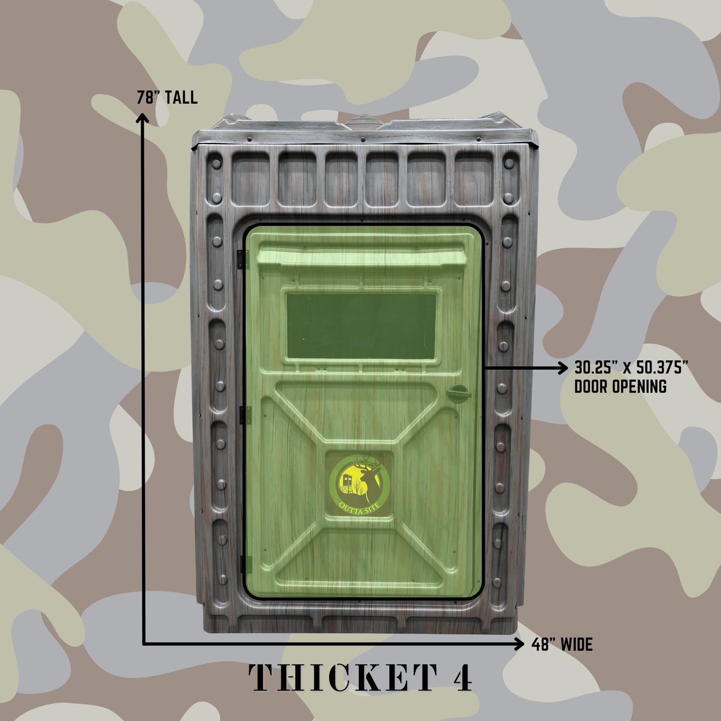 Outta Site Hunting Blind – 4 & 5 Sided High Density Plastic Hunting Blind – 1-2 & 2-3 Person Hard-Sided Ground Blind for Deer, Turkey Hunting – 360 Views – Arctic Snow Camo, Habitat Olive, Thicket Oak
