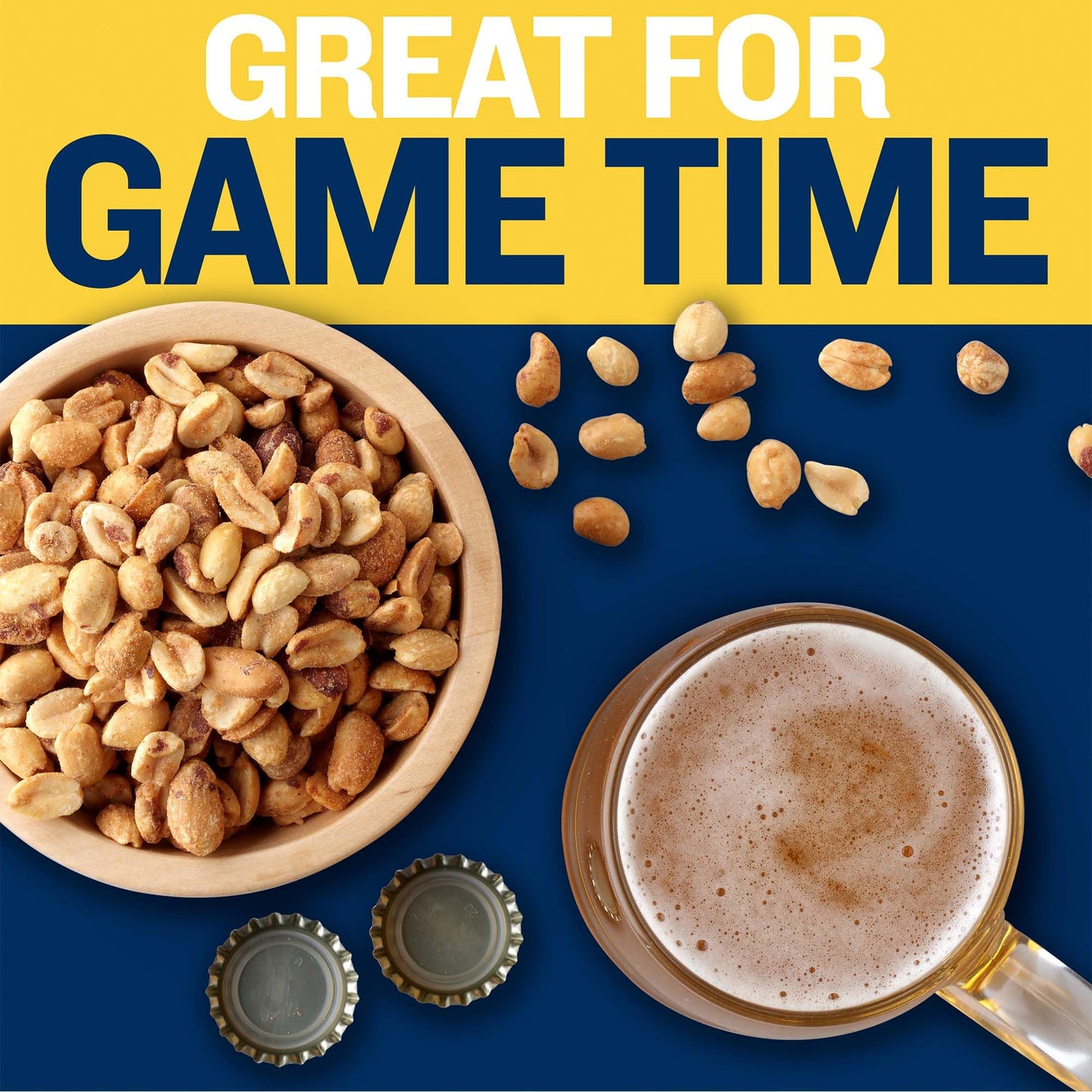 PLANTERS Peanuts, Lightly Salted Peanuts, Dry Roasted, Snacks for Adults, (6 ct Pack, 2.2 lb Containers)