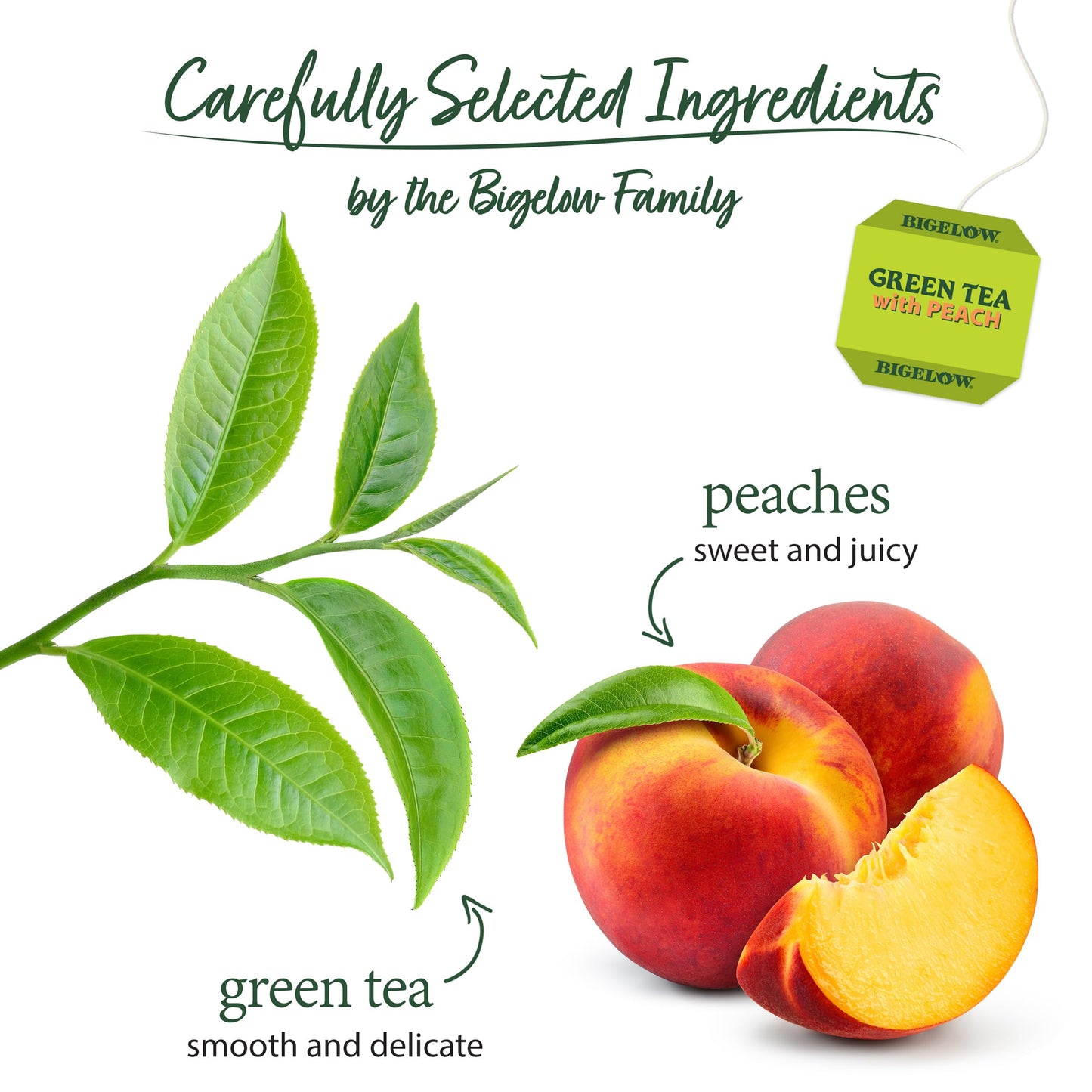 Bigelow Tea Green Tea Variety Pack, Classic Green Tea, Lemon, Pomegranate, Mint, Peach and Constant Comment Flavors, 20 Count Box (Pack of 6), 120 Total Tea Bags