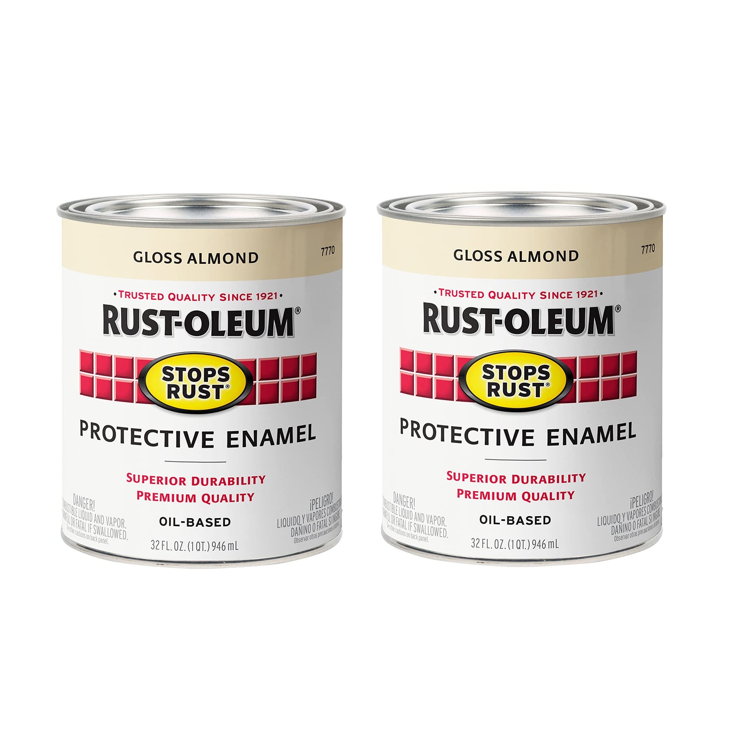 Rust-Oleum 7779502 Stops Rust Brush On Paint, Quart, Gloss Black, 32 Fl Oz (Pack of 1)