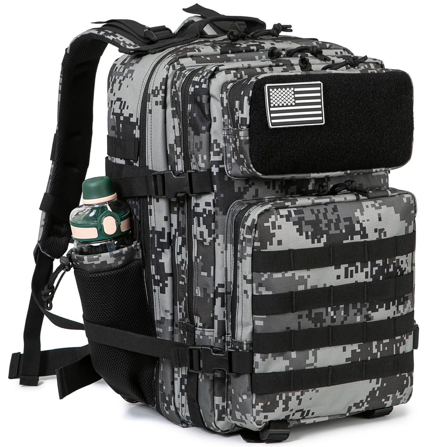 QT&QY 25L/35L/45L Military Tactical Backpack For Men Molle Daypack 3 Day Bug Out Bag Hiking Rucksack With Bottle Holder
