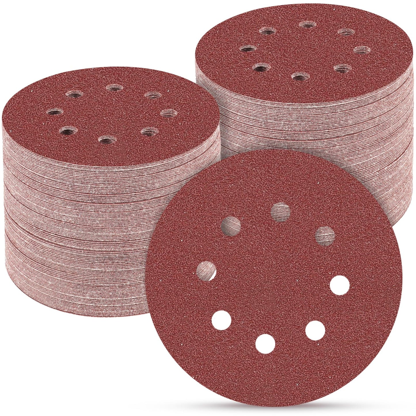 100 PCS 5 Inch Sanding Discs 120 Grit, Round Hook and Loop Sandpaper for Random Orbital Sander