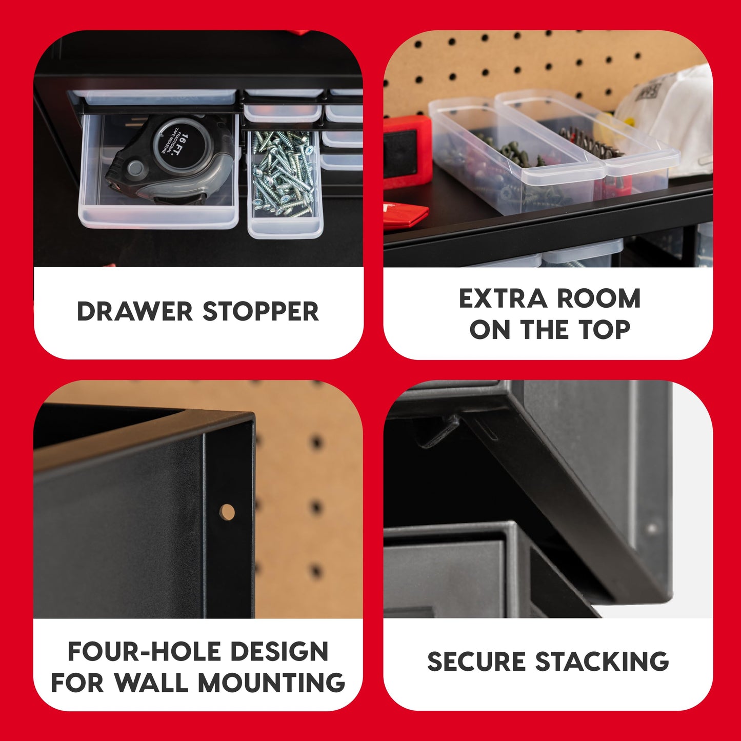 IRIS USA Screw Tool Organizer Small Parts Cabinet Chest, 44-Drawer Hardware Electronics Nuts Bolts Storage Drawers Organization Toolbox Garage Craft Business Teacher Beads Scrapbook Art Hobby - Black