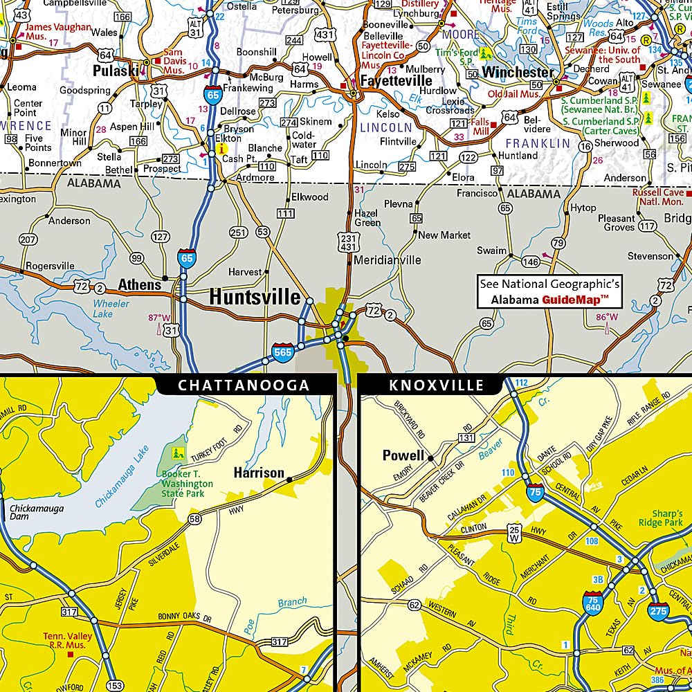 Tennessee Map (National Geographic Guide Map)
