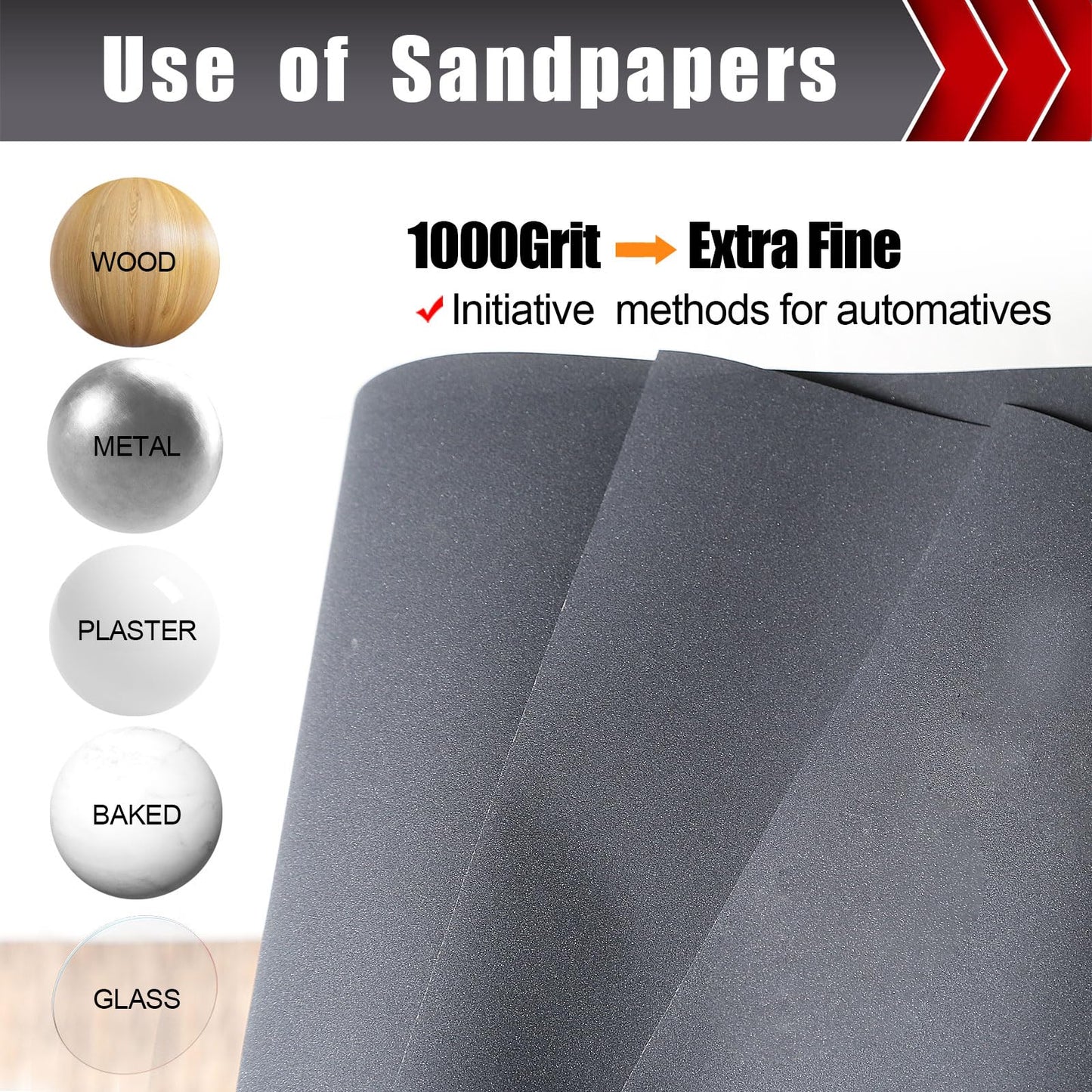50 Pcs 1/4 Sheet Sandpaper, Premium Sand Paper 80/120/150/220/320/400 Grit Sandpaper Sheet Sand Paper Assortment for Wood Metal Automotive Palm Sanders 5.5" x 4.5"