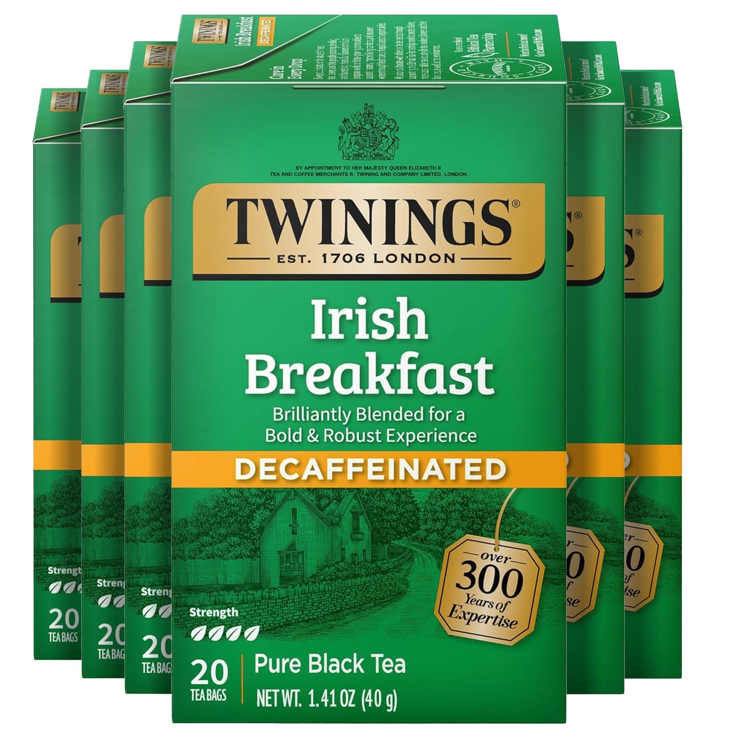 Twinings English Breakfast Black Tea Individually Wrapped Bags, 100 Count (Pack of 1), Smooth, Flavourful, and Robust, Caffeinated, Enjoy Hot or Iced, 100 Teabags