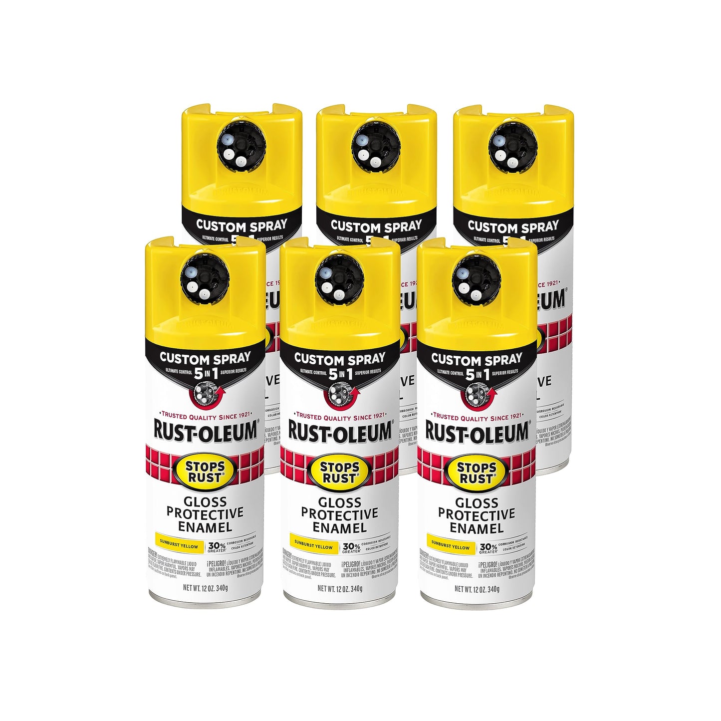Rust-Oleum 376892 Stops Rust Custom Spray 5-in-1 Spray Paint, 12 oz, Gloss Leather Brown