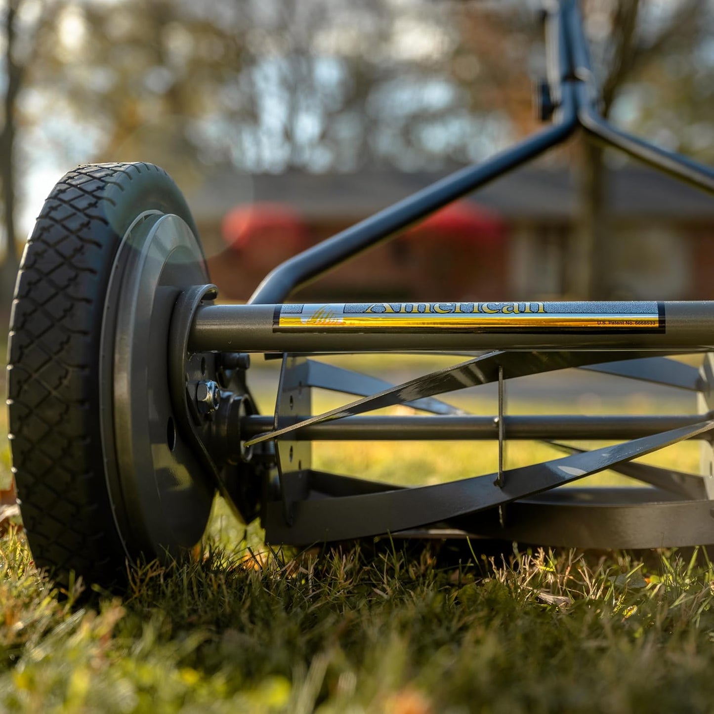 American Lawn Mower Company 1204-14 14-Inch 4-Blade Push Reel Lawn Mower, Red